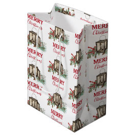 Rustikales Weihnachtsgebäck Laterne Pine Berries Mittlere Geschenktüte