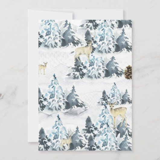 Rustikales Weihnachtsgebäck Party Hirschwald Einla Einladung (Rückseite)