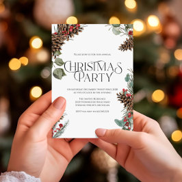 Rustikales Weihnachtsgebäck Party laden ein | Weiß Feiertagskarte