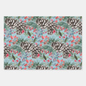 Rustikales Weihnachtsgebäck Pinecones & Berries Geschenkpapier Set (Vorderseite 3)