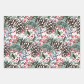 Rustikales Weihnachtsgebäck Pinecones & Berries Geschenkpapier Set (Vorderseite)