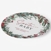 Rustikales Weihnachtsgebäck Weihnachtsdusche Pappteller (Schrägansicht)