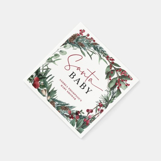 Rustikales Weihnachtsgebäck Weihnachtsdusche Serviette (Ecke)