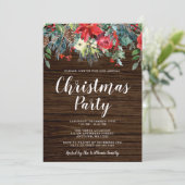 Rustikales Weihnachtsgebirge Party Einladung (Stehend Vorderseite)
