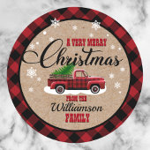 Rustikales Weihnachtsgeschenk-Aufkleber Runder Aufkleber