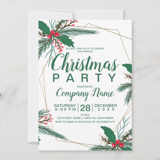 Rustikales Weihnachtsgeschenk Einladung (Vorderseite)