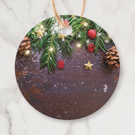 Rustikales Weihnachtsgeschenk Geschenkanhänger (Rückseite)