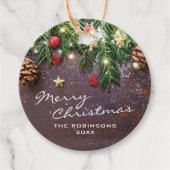 Rustikales Weihnachtsgeschenk Geschenkanhänger (Vorderseite)