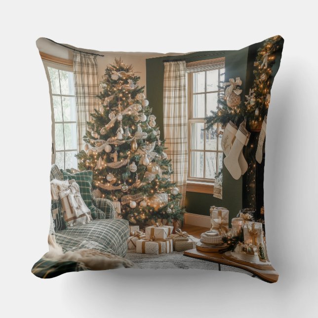 Rustikales Weihnachtsgeschenk Kissen (Vorderseite)