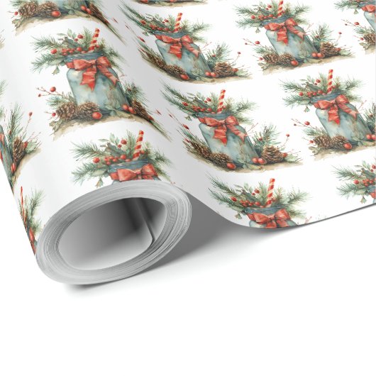 Rustikales Weihnachtsgeschenk-Verpackungspapier ro Geschenkpapier (Rolleneckpunkt)