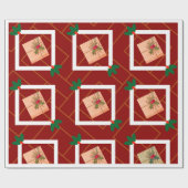 Rustikales Weihnachtsgeschenk Wrapping Paper mit H Geschenkpapier (Flach)