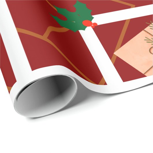 Rustikales Weihnachtsgeschenk Wrapping Paper mit H Geschenkpapier (Rolleneckpunkt)