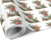 Rustikales Weihnachtsgeschenk Wrapping Paper Red B Geschenkpapier (Rolleneckpunkt)