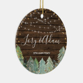 Rustikales Weihnachtsgeschenk zum Hochzeitstag Keramik Ornament (Rechts)