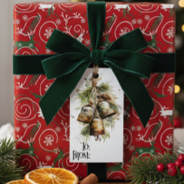 Rustikales Weihnachtsglocken-Tannen-Geschenk-Anhän Geschenkanhänger