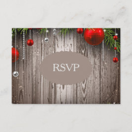 Rustikales Weihnachtshochzeits-Einladung UAWG RSVP Karte