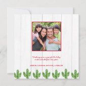 Rustikales Weihnachtskaktus Wood Holiday Foto Einladung (Rückseite)