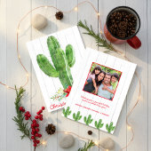 Rustikales Weihnachtskaktus Wood Holiday Foto Feiertagskarte