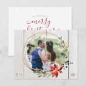 Rustikales Weihnachtskarten-Foto Rustikales Kaminh RSVP Karte (Vorne/Hinten)