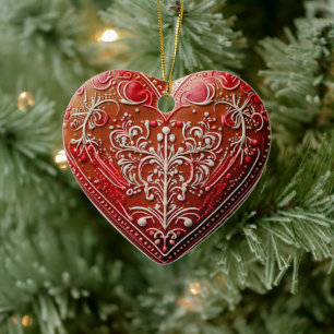 Rustikales Weihnachtskeks dekoriert Urlaub Keramik Ornament