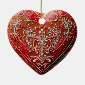 Rustikales Weihnachtskeks dekoriert Urlaub Keramik Ornament (Hinten)