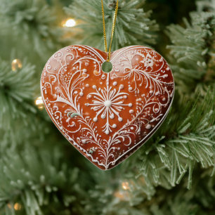 Rustikales Weihnachtskeks dekoriert Urlaub Keramik Ornament