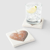 Rustikales Weihnachtskeks dekoriert Urlaub Steinuntersetzer (Seitenansicht)