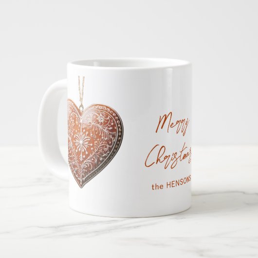 Rustikales Weihnachtskoch dekoriert Traditionell Jumbo-Tasse (Vorderseite Links)