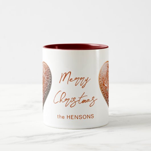 Rustikales Weihnachtskoch dekoriert Traditionell Zweifarbige Tasse (Mittel)