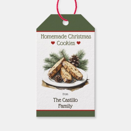 Rustikales Weihnachtskohl Geschenkanhänger (Vorderseite)