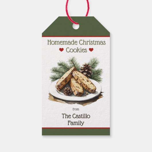 Rustikales Weihnachtskohl Geschenkanhänger (Rückseite)