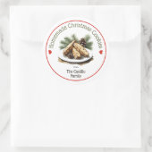 Rustikales Weihnachtskohl Runder Aufkleber (Tasche)