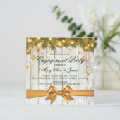 Rustikales Weihnachtskonzept Party Gold Decke Einladung (Stehend Vorderseite)