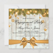 Rustikales Weihnachtskonzept Party Gold Decke Einladung (Vorderseite)