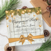 Rustikales Weihnachtskonzept Party Gold Decke Einladung