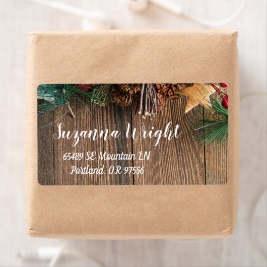 Rustikales Weihnachtslabel (Insitu)