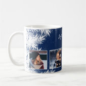 Rustikales Weihnachtsland 4 Foto Schneekiefern bla Kaffeetasse (Links)