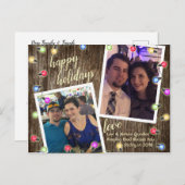 Rustikales Weihnachtslicht Foto Postkarte (Vorne/Hinten)