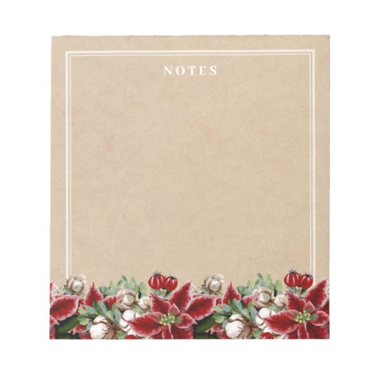 Rustikales Weihnachtslied Notizblock (Vorderseite)