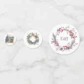 Rustikales Weihnachtsmonogramm Konfetti (Rückseiten)