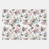 Rustikales Weihnachtsmuster Geschenkpapier Set (Vorderseite 3)