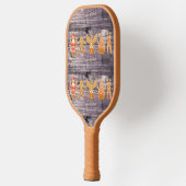 Rustikales Weihnachtsmuster Pickleball Schläger (Links)