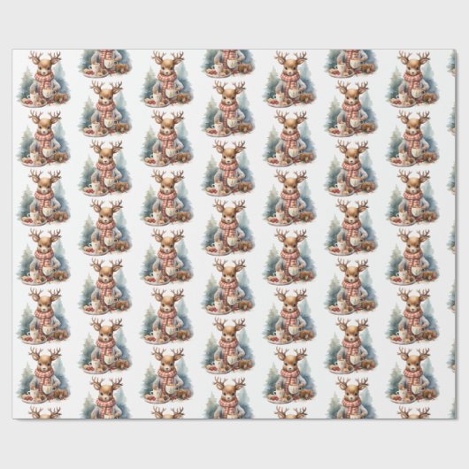 Rustikales Weihnachtspapier Geschenkpapier (Flach)