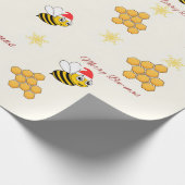Rustikales Weihnachtspapier mit Bienen Geschenkpapier (Ecke)