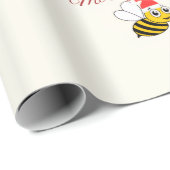 Rustikales Weihnachtspapier mit Bienen Geschenkpapier (Rolleneckpunkt)