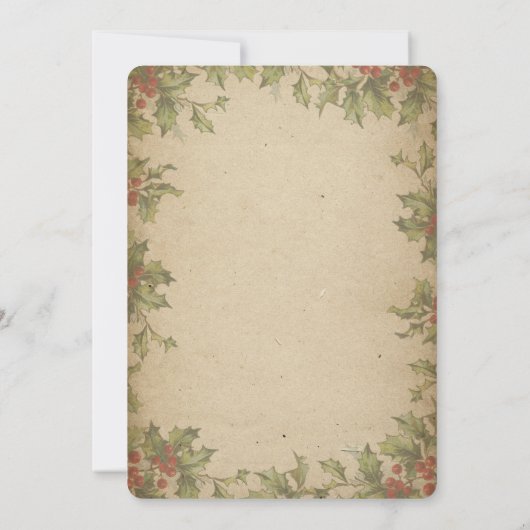 Rustikales WeihnachtsParty-Vintage Einladung (Rückseite)