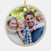 Rustikales Weihnachtspferd Foto Keramik Ornament (Hinten)