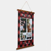 Rustikales Weihnachtsrot Buffalo Kariertes Holz Wandteppich Mit Holzrahmen (Gewinkelt)