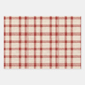 Rustikales Weihnachtsrotes Kariertes Wrapping Papi Geschenkpapier Set (Vorderseite)
