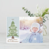 Rustikales Weihnachtsschnee-Foto Feiertagskarte (Stehend Vorderseite)